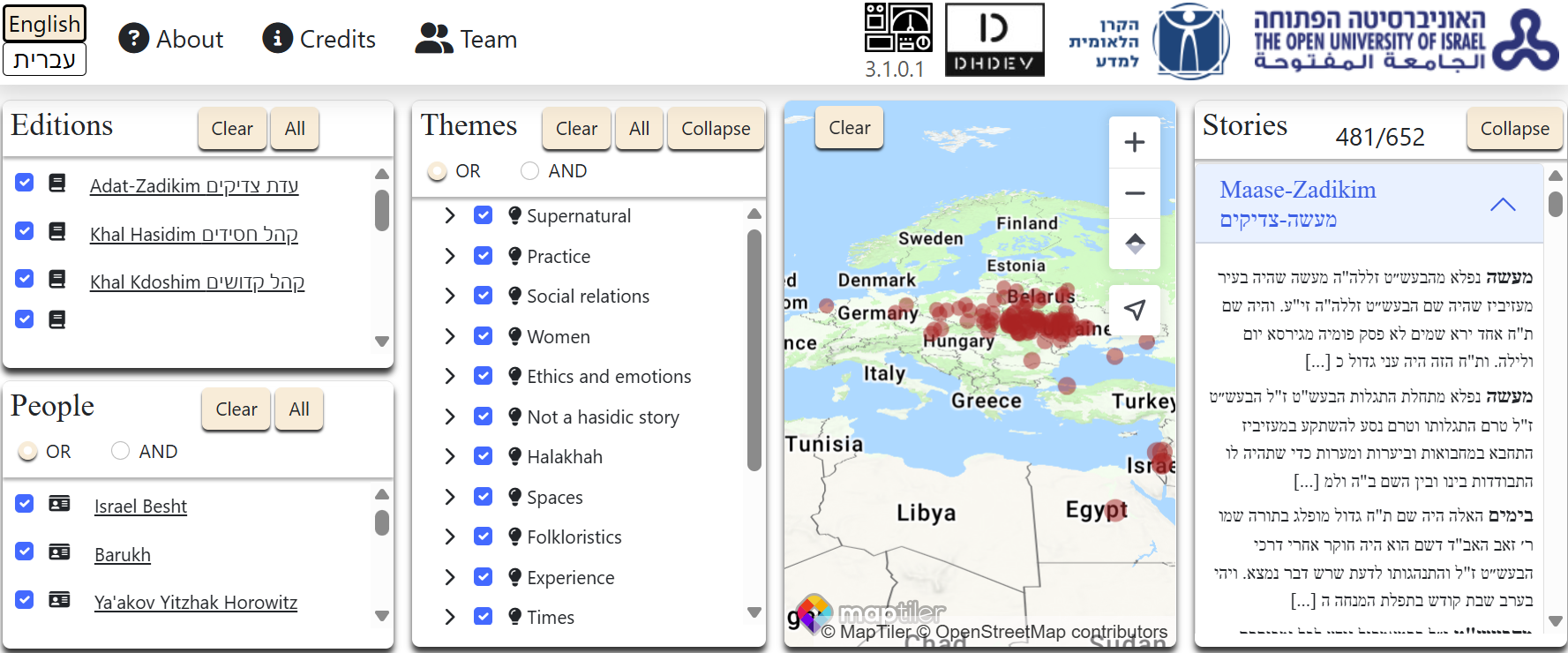 Hasidic stories browser